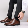 thumbnail image 7 of kkdom Men Dress Shoes Leather Formal Slip On Oxford Shoes Wedding Business Brown Size 6, 7 of 7