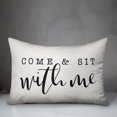 thumbnail image 2 of Creative Products Come & Sit With Me Bold Script White and Black 14x20 Indoor / Outdoor Pillow, 2 of 2