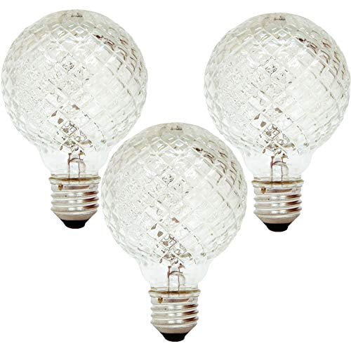 GE Lighting 16774 40Watt Halogen Faceted G25 Vanity Light Bulb (3 Pack