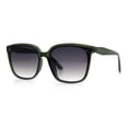 thumbnail image 4 of Womens Oversized Inset Lens Classy Minimal Fashion Horn Rim Sunglasses Green - Smoke, 4 of 8