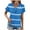 Blue, variant on Womens Cowl Neck Short Sleeve Shirts Casual V Neck Wave Striped Tops Cozy Tunic Outdoor T-Shirts (S, White)