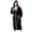 Black, variant on Fesfesfes Mens Coat Patchwork Long-sleeved Hooded Belted Comfortable Night Gown Bathrobe On Sale