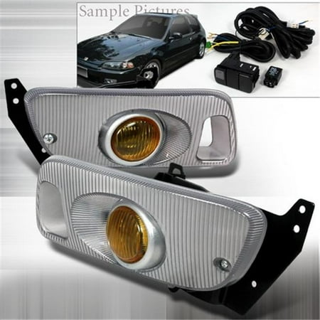 Yellow Oem Spec - Spec-D Tuning LF-CV923AMOEM OEM Yellow Fog Lights for 92 to 95 Honda Civic, 10 x 12 x 18 in.
