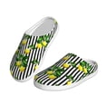 thumbnail image 2 of Kdxio Lemons on Striped Women's Men's Slippers Plush Slip-On House Slipper for Winter Indoor Soft Cushion Non-slip Fluffy Slides Slippers-11, 2 of 7