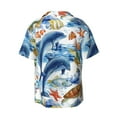 thumbnail image 2 of KLL Marine Animals Print Men's Shirt Short Sleeve Button Down Summer Cuba Beach Shirts- Small, 2 of 7
