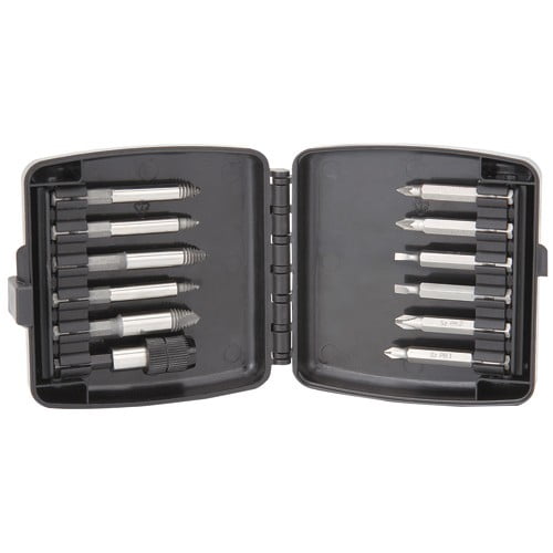 Drill Master Screw Remover and Quick Change Bit Set 12 Pc Chrome