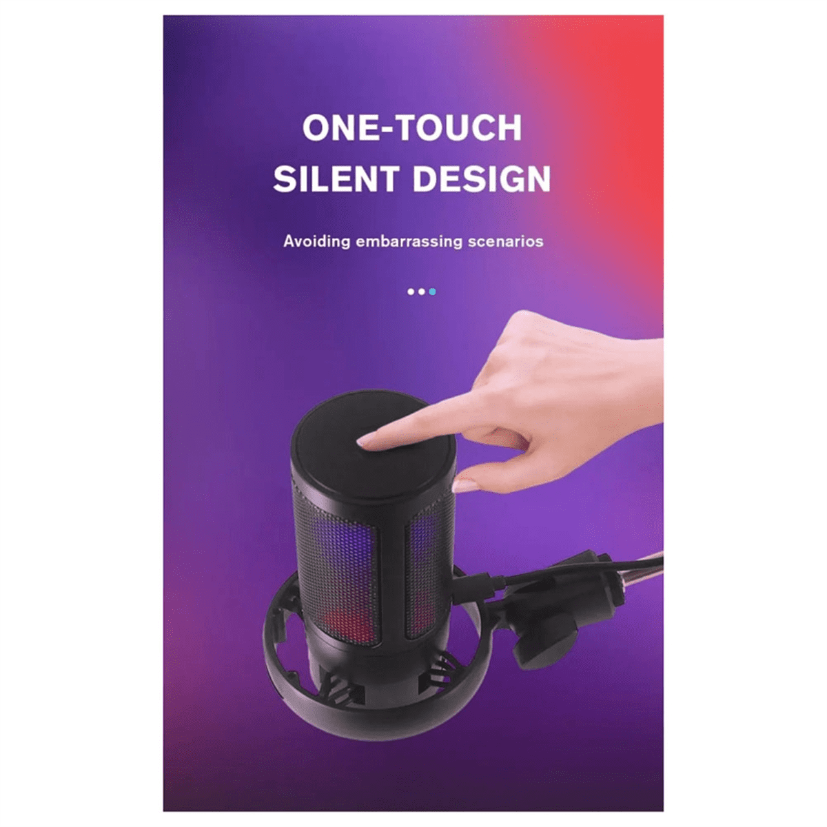 Gaming RGB Recording Microphone with Adjustable Arm Stand