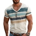 thumbnail image 4 of JAJAHO Graphic Tees Men Vintage Striped V Neck Tee Shirt Casual Summer Short Sleeve Loose Fit T-Shirts Versatile Tops, 4 of 4