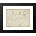 thumbnail image 2 of Agostino Carracci 24x19 Black Modern Framed Museum Art Print Titled - Four Sketches; Griffin, Grotesque Head, Head of Satyr, Bent Leg, 2 of 5