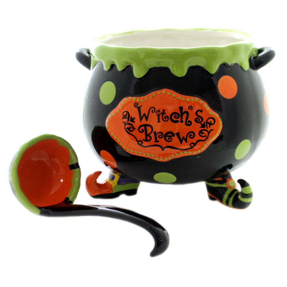 Tabletop WITCH'S BREW SOUP TUREEN Ceramic Witch Feet Hand Wash 9728303