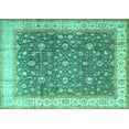 thumbnail image 1 of Ahgly Company Indoor Rectangle Persian Turquoise Blue Traditional Area Rugs, 7' x 9', 1 of 4