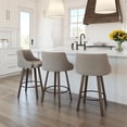 thumbnail image 4 of Home Square 2-Piece 30.88" Polyester Swivel Bar Stool Set in Beige/Brown, 4 of 4