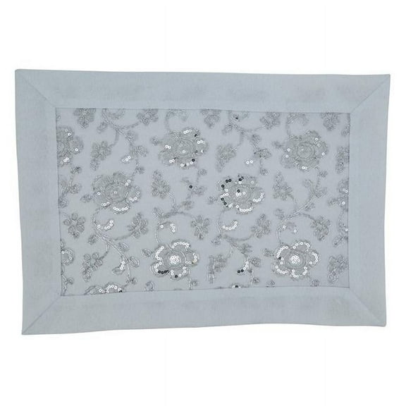 Saro Lifestyle Floral Embroidered Placemat (Set of 4)