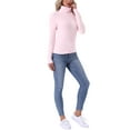 thumbnail image 2 of INSPIRE CHIC Womens Turtleneck Tops Mock Turtle Long Sleeve Shirts Fall Winter Warm UnderShirt Thermal Top Basic Layer XX Large Pink, 2 of 6