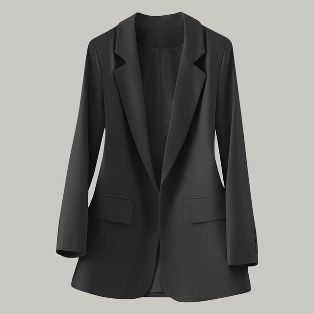 Soki Womens Casual Blazer Open Front Business Suit Jacket Long Sleeve Button Work Office Blazer Lightweight