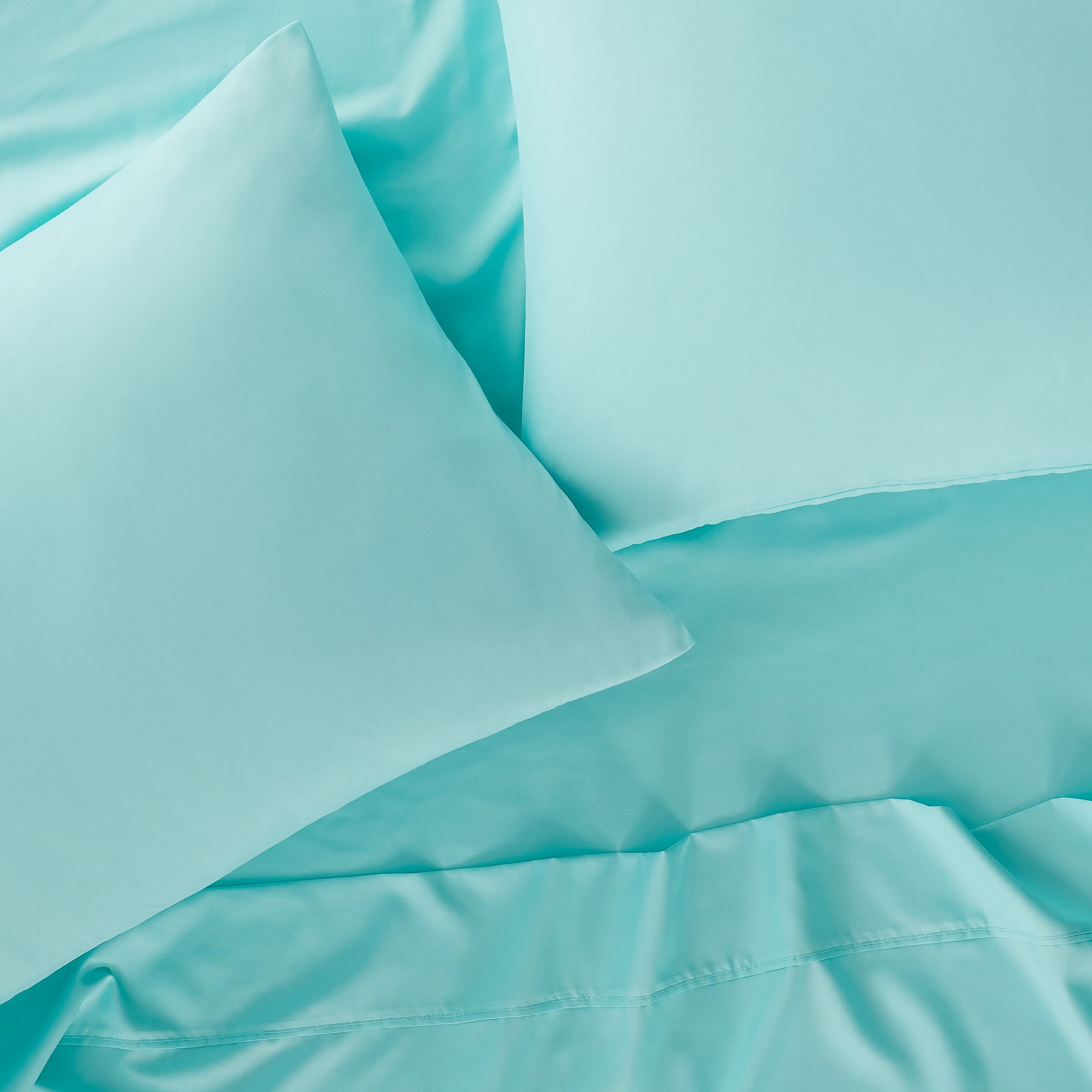 Serta Simply Clean 3-Piece Antimicrobial Solid Bed Sheet Set, Twin, Turquoise Blue