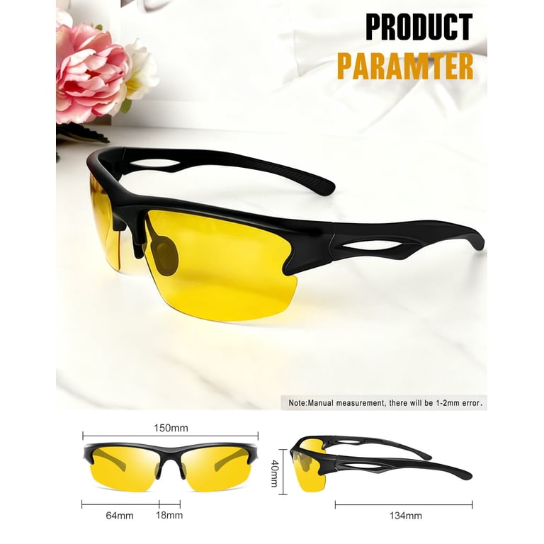 Joopin Night Driving Glasses, Yellow Wrap Around UV400 Lens photo 4