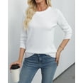 thumbnail image 5 of QUALFORT Women’s 100% Cotton Crew Neck Long Sleeve Pullover Sweater – Soft Lightweight Knit Top, 5 of 6