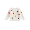 thumbnail image 1 of FOCUSNORM Chandail pour Bébé Fille à Manches Longues, Col Rond, Fleur, Tricot Chaud d'Hiver, Chandail, Vêtements pour Nourrisson, 1 of 9