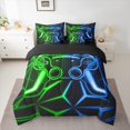 thumbnail image 3 of Erosebridal Teens Gamepads Bedding Sets Twin Size,Green Blue Comforter Sets with Sheets,Video Game Bed in a Bag Twin size,Breathable Geometric Room Decor,Reversible,7pcs, 3 of 5