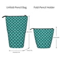 thumbnail image 2 of Lsque Aquamarine Glitter Pattern Telescopic Pencil Bag Pen Holder Stationery Case, Stand-up Retractable Transformer Bag Organizer, 2 of 6