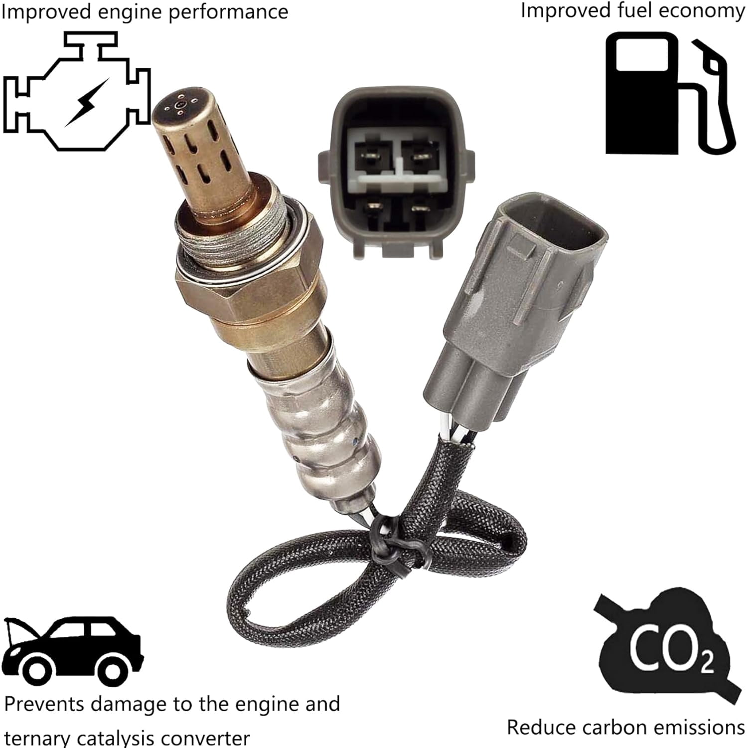 YWIM 234-4138 4 Wire Oxygen Sensor Fit for Toyot Land Cruiser Lexus LS430 O2 Sensor