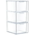 thumbnail image 1 of Sorbus Cajones Acrílicos Apilables - Organizadores de Maquillaje Transparentes para Tocador - 3 Contenedores de Almacenamiento de Plástico para Decoración de Habitaciones y Organización de Baños, 1 of 6