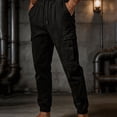 thumbnail image 2 of HOMADLES Men's and Big Men's Casual Joggers Pants Quick Dry Loose Fit Sports Pants Solid Color Side Pocket Athletic Pants Black Size L, 2 of 5