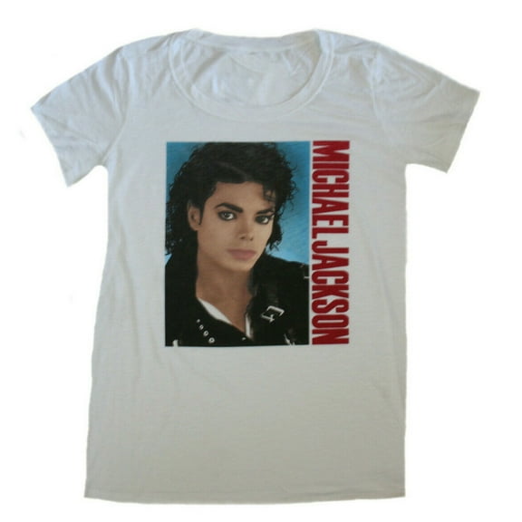 Michael Jackson Women's Plus Short Sleeve T-Shirt Tee White