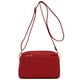thumbnail image 1 of Bandolera FashionPuzzle pequeña con triple cremallera, piel sintética roja, 1 of 6
