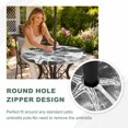 thumbnail image 4 of Round Outdoor Tablecloth with Umbrella Hole and Zipper, Ocean Starfish Tablecloth with Elastic Waterproof, Vintage Abstract Coastal Tie-dye Art Deep Gray Patio Table Covers for 45" - 54" Pool Tables, 4 of 9