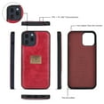 thumbnail image 5 of Dteck Wallet Case Compatible with iPhone 12 Pro Max 6.7 inch, 2 in 1 Leather Zipper Purse Large Capacity 14 Card Slots Detachable Magnetic Phone Cover with Wrist Band, Red, 5 of 9
