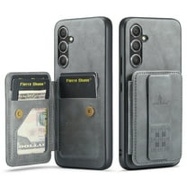 Allytechgroup Wallet Case for Samsung Galaxy A16 5G, RFID Blocking Premium PU Leather Cards Holder Retro Shockproof Scratch Resistance Phone Case for Women Men, Gray
