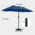 thumbnail image 6 of SUPERJARE 13ft Patio Umbrella with Base Included, Double Sided Outdoor Umbrellas with Fade Resistant Canopy, Large Market Table Umbrella for Deck, Yard, Pool, Navy Blue, 6 of 12