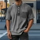 thumbnail image 1 of Blusas y camisas de manga corta con cuello redondo para hombre, blusas/camisetas casuales de verano a la moda de color liso con cuello redondo para hombre., 1 of 6