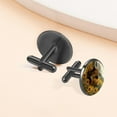 thumbnail image 6 of PhooArto Men's Classic Stainless Steel, Mountain Bull Sunflowers Butterflies Cufflinks Business Wedding Shirts, Black, 6 of 6