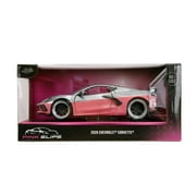 2020 Chevrolet Corvette Gray Metallic and Pink Pink Slips Series 1/24 Diecast Model Car by Jada
