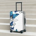 thumbnail image 3 of Wukai Blue Flying Butterflies Elastic Luggage Cover: Personalized Protection for Your Suitcase - Fits 19~29-inch, Washable & Durable Travel Companion-Large, 3 of 8