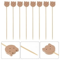 HOMEMAXS Bamboo Cocktail Picks for Party Decorations and Food Serving 100pcs Khaki Synthetic Material