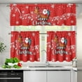 thumbnail image 3 of Santa Claus Christmas Kitchen Window Curtains Kitchen Curtains Sets for Windows Stain Resistant Kitchen Window Curtains for Living Room Bedroom Set of 3, 3 of 5
