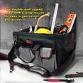 thumbnail image 3 of Multifunction Wide Mouth Tool Bag 18 Inch Heavy-Duty 600D Polyester, Reinforced Plastic Panels 13 Pockets Organizer Waterproof Wear-Resistant for Electrician Automotive Hardware Tools, 3 of 6