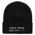 thumbnail image 5 of Away From The City Embroidered 12 Inch Long Knitted Beanie - Black OSFM, 5 of 5