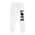 thumbnail image 3 of Gibobby Pantalones de chándal con forro polar para mujer, pantalones anchos y rectos, pantalones de chándal en la parte inferior, pantalones de correr, pantalones de entrenamiento(Blanco, XL), 3 of 4