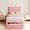 Lambswool pink, variant on Wave Headboard Twin Platform Bed with Storage Drawer - Flannel Upholstery - Strong Wooden Slats - Noise-Free Support - - No Box Spring Needed