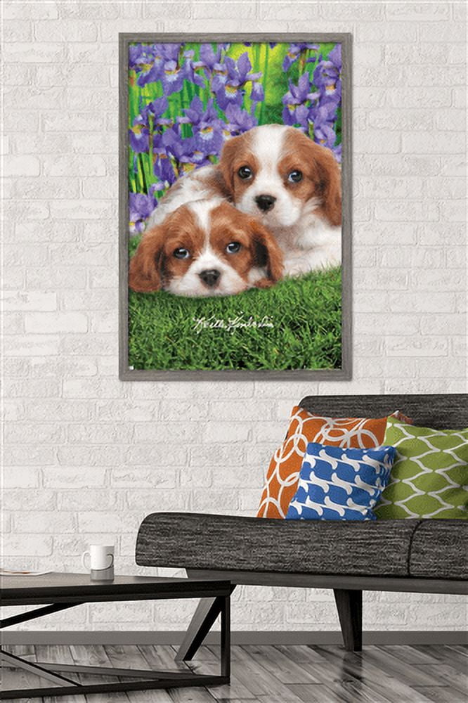 Keith Kimberlin - Cavalier King Charles Puppies Wall Poster, 22.375" x 34", Framed