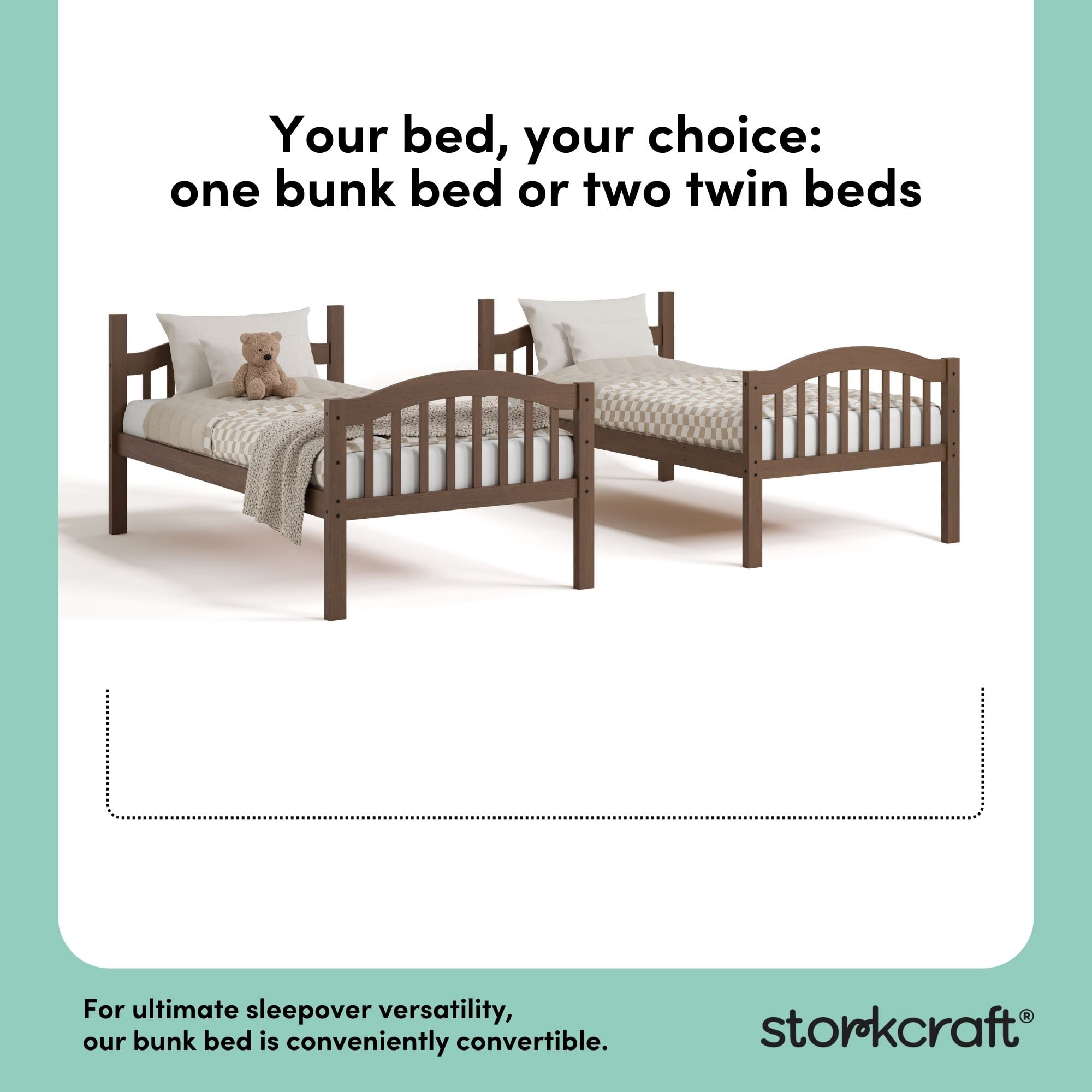 Storkcraft Long Horn Twin over Twin Bunk Bed, Hazelnut