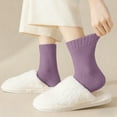 thumbnail image 6 of Wyobmus Winter Thermal Socks for Women Thick Warm Insulated Crew Boot Socks Lightweight Soft Sleep Calf Socks A-Purple*, 6 of 6