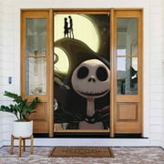 The Nightmare Before Christmas Door Cover Decorated Banner Tapestry Home Decoration Holiday Party Supplies Door Banner Porch Sign Banner 72.8 x 35.4 Inch