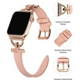 thumbnail image 3 of ANTHOUSELeather Band Compatible with Apple Watch Band Women 38mm 40mm 41mm 42mm 44mm 45mm 49mm(Ultra), Dressy Leather Strap with D-Shape Metal Buckle for iWatch Bands Series 8 SE 7 6 5 4 3 2 1, 3 of 12