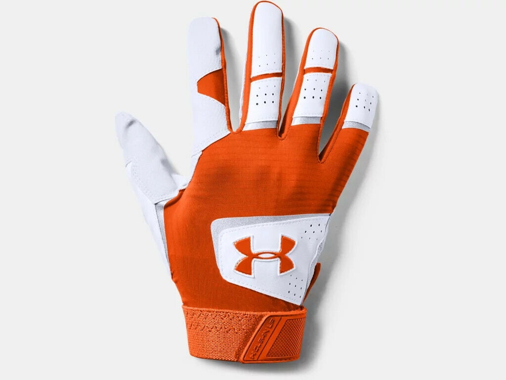 Orange under sale armour batting gloves